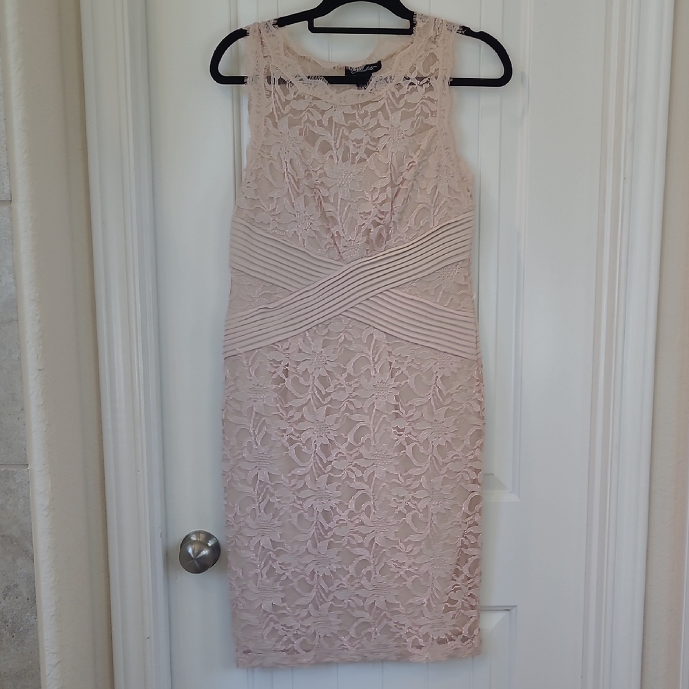 Candie's Pink Ruched Midi Sheath Dress